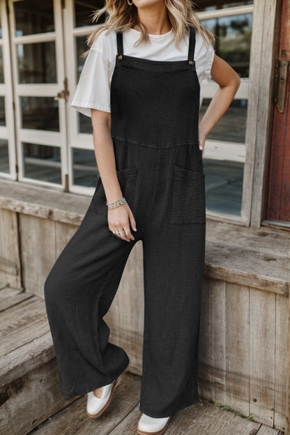 Full Size Wide Leg Front Pocket Jumpsuit-Angel Casuals