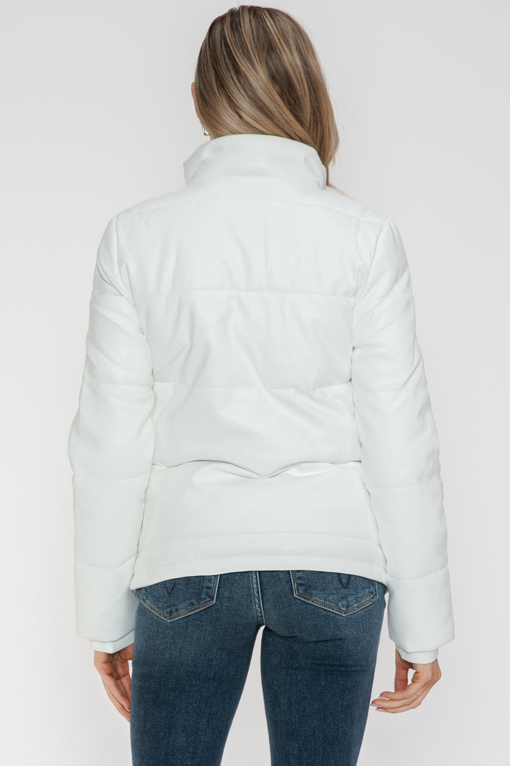 YMI Pocketed Zip Up Turtleneck Puffer Jacket-Angel Casuals
