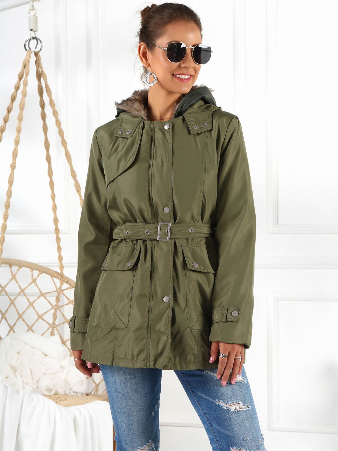 Ivy Lane Full Size Hooded Jacket with Detachable Liner (Three-Way Wear)-Angel Casuals