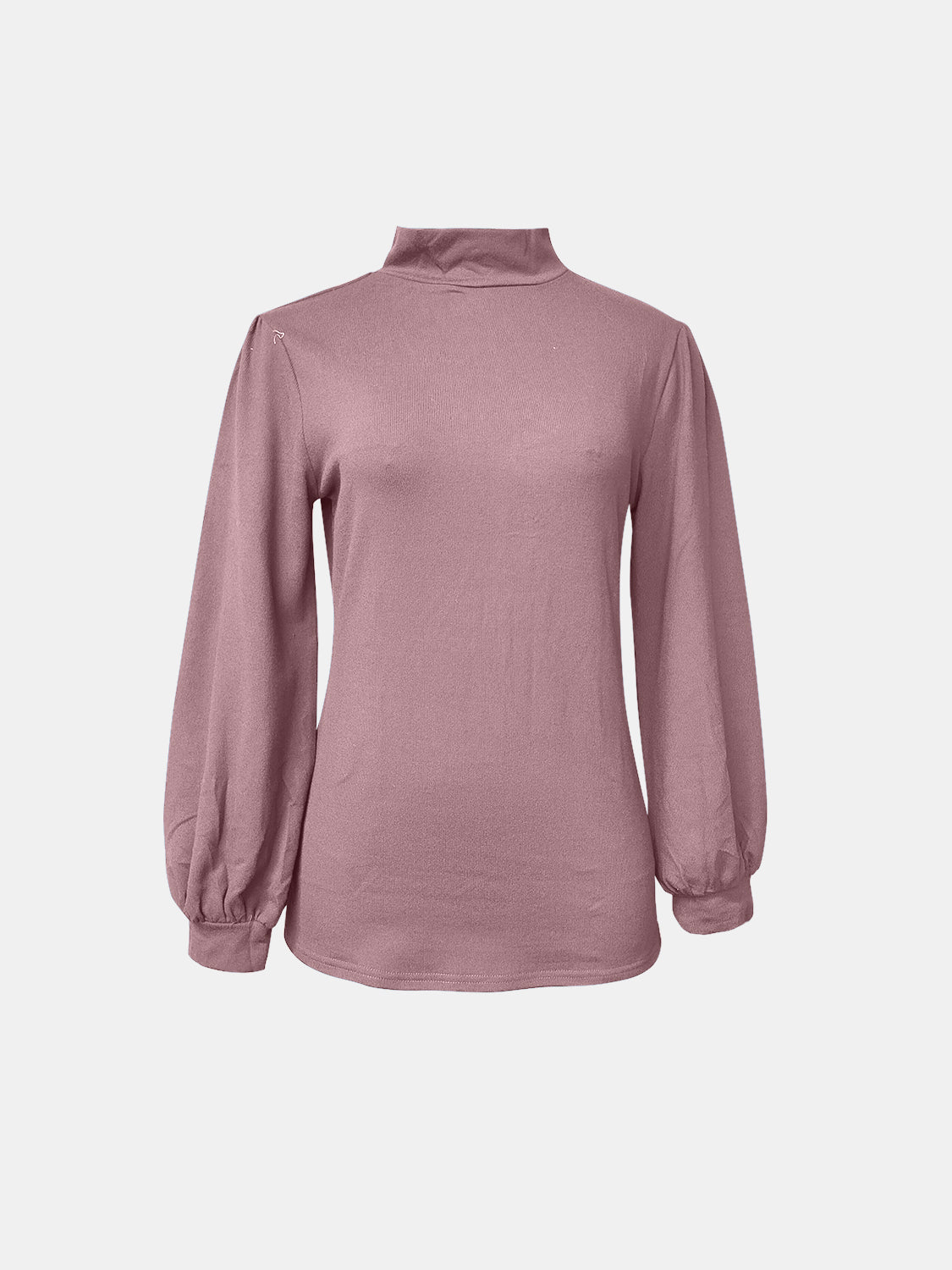 Full Size Mock Neck Long Sleeve T-Shirt-Angel Casuals