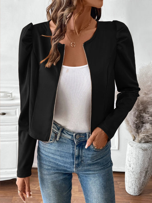 Zip Up Long Sleeve Jacket-Angel Casuals