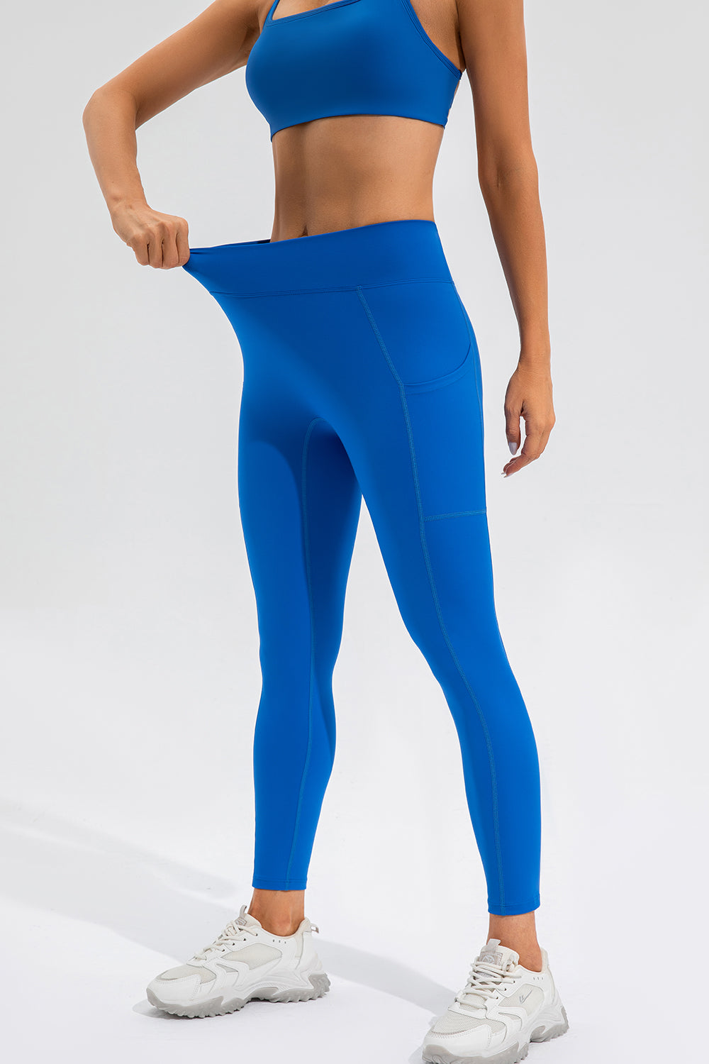 High Waist Active Leggings with Pockets-Angel Casuals