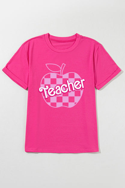 Graphic Round Neck Short Sleeve T-Shirt-Angel Casuals