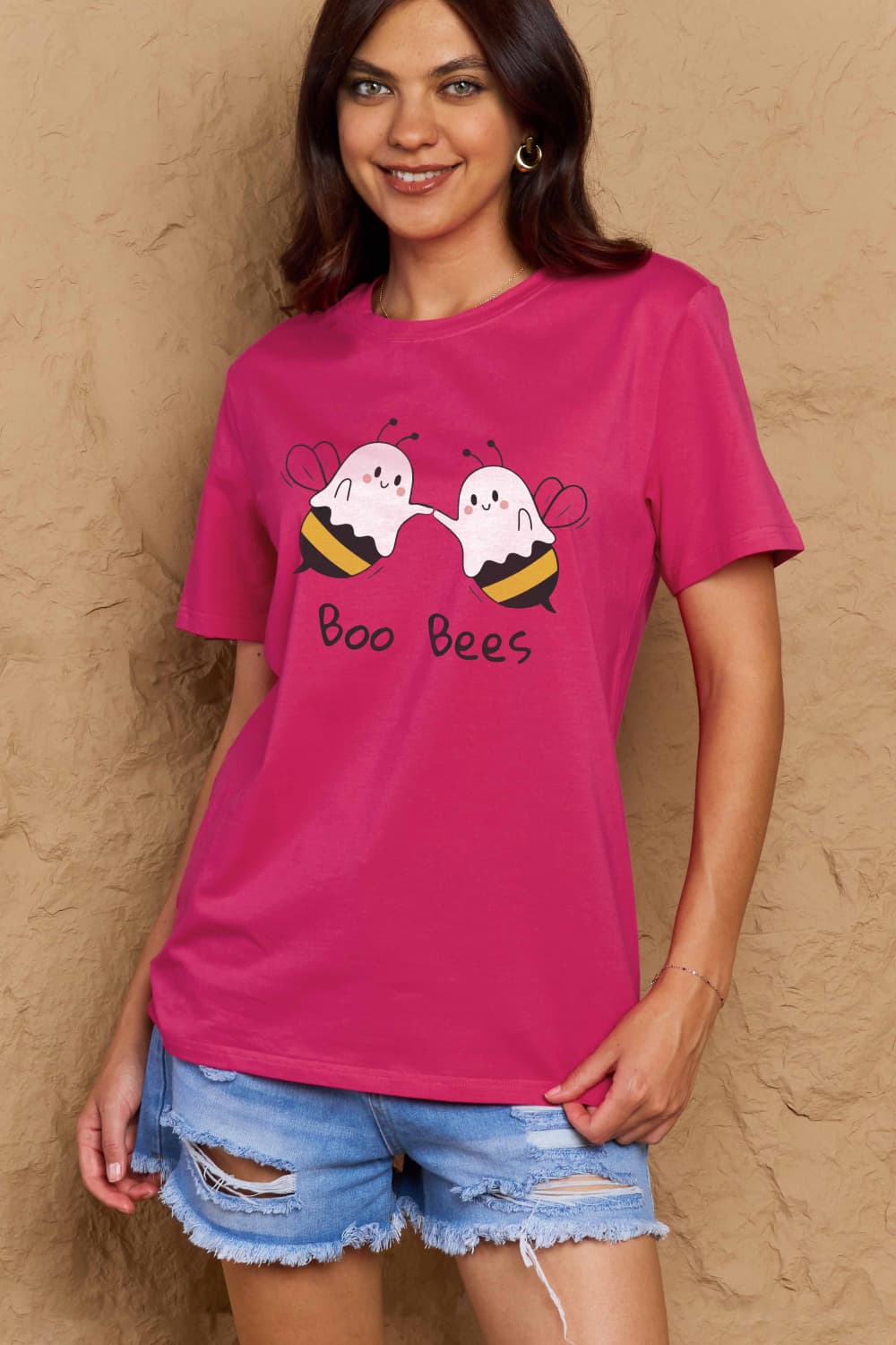 Simply Love Full Size BOO BEES Graphic Cotton T-Shirt-Angel Casuals