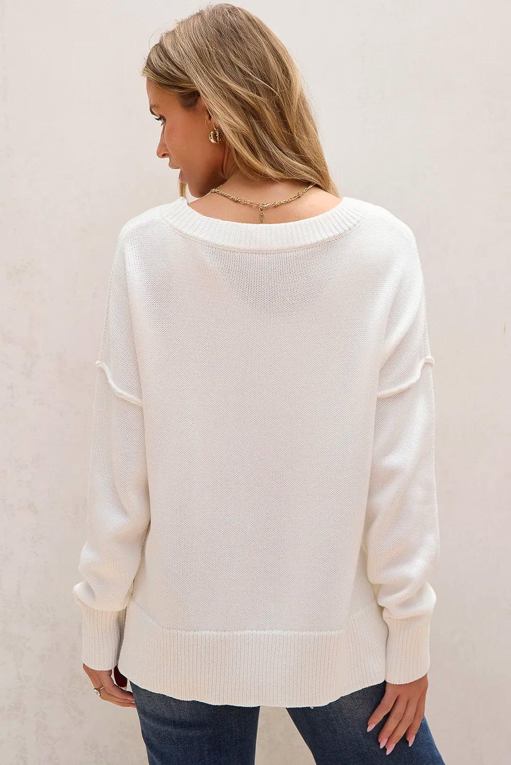 US Flag Round Neck Long Sleeve Knit Top-Angel Casuals