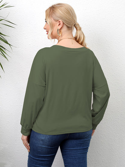 Plus Size Twisted Drop Shoulder T-Shirt-Angel Casuals