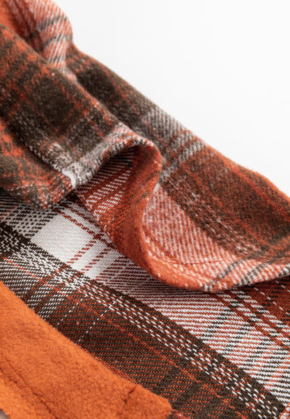 Plaid Button Up Long Sleeve Jacket-Angel Casuals