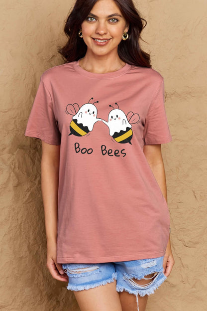 Simply Love Full Size BOO BEES Graphic Cotton T-Shirt-Angel Casuals