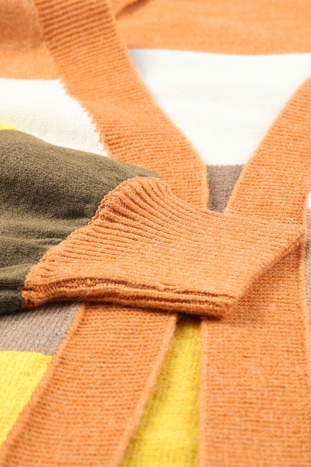 Open Front Color Block Cardigan-Angel Casuals