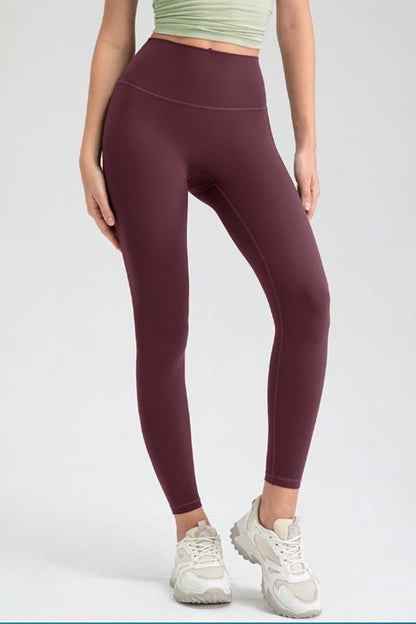 Wide Waistband High Waist Sport Leggings-Angel Casuals