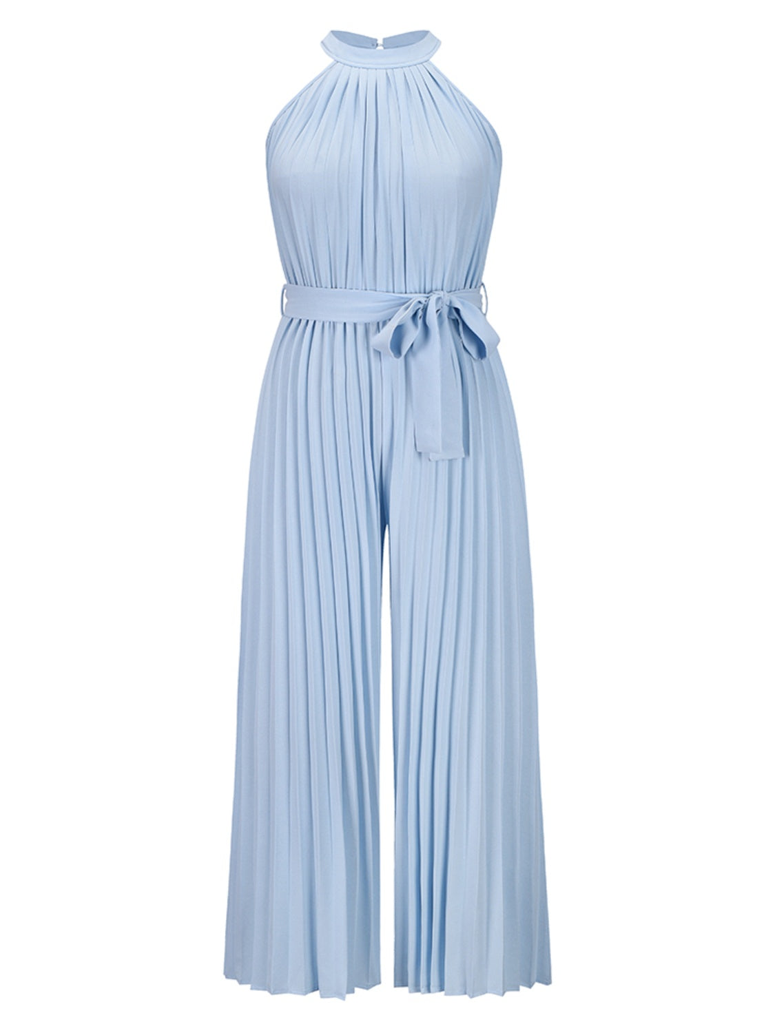 Cutout Tied Pleated Sleeveless Jumpsuit-Angel Casuals