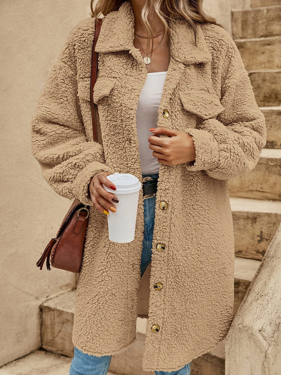 Collared Button Down Coat-Angel Casuals