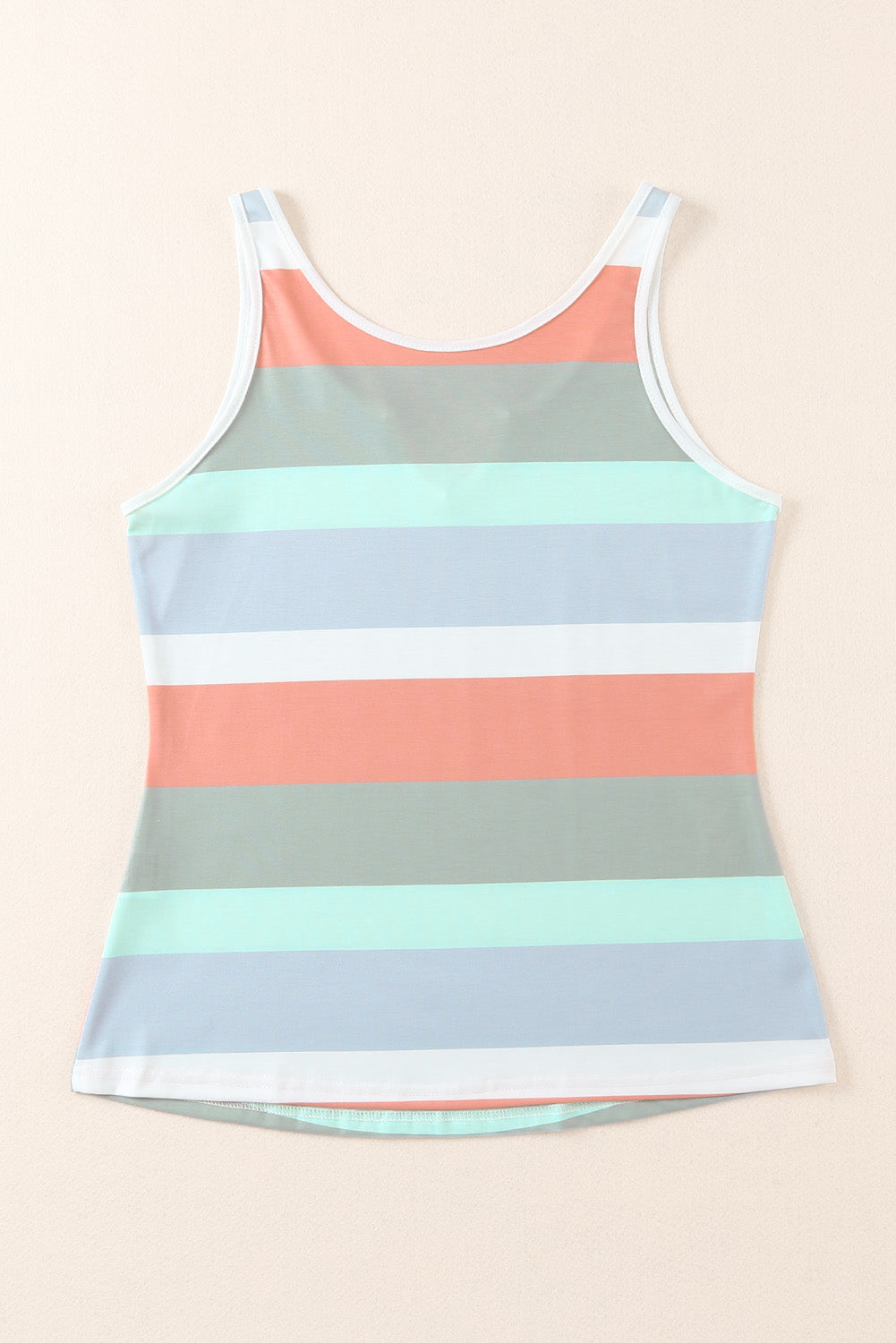 Striped Notched Neck Tank-Angel Casuals