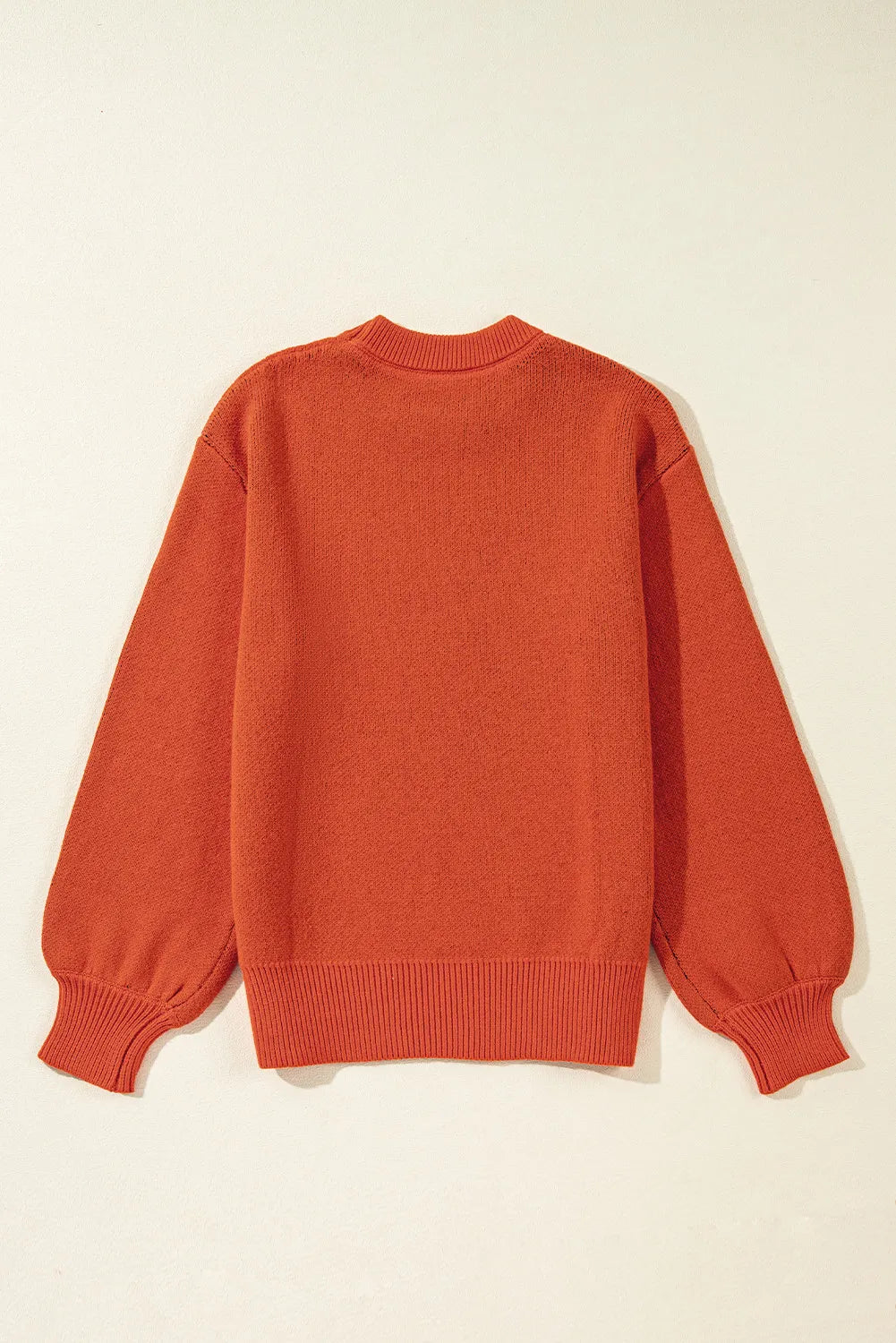 Pumpkin Pattern Round Neck Sweater-Angel Casuals