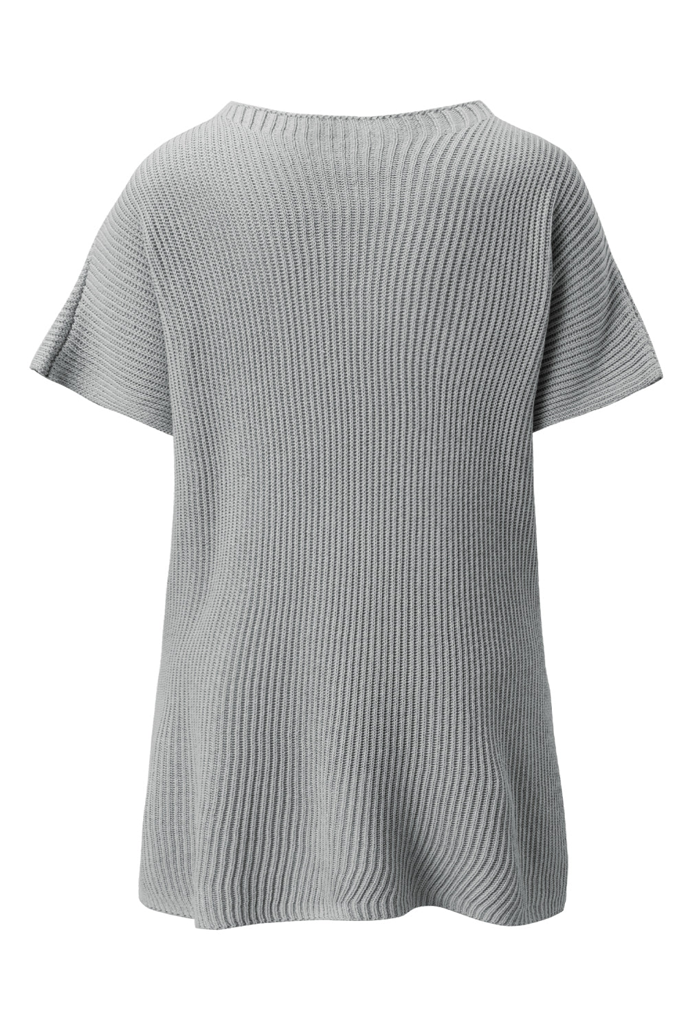Slit Round Neck Short Sleeve Knit Top-Angel Casuals