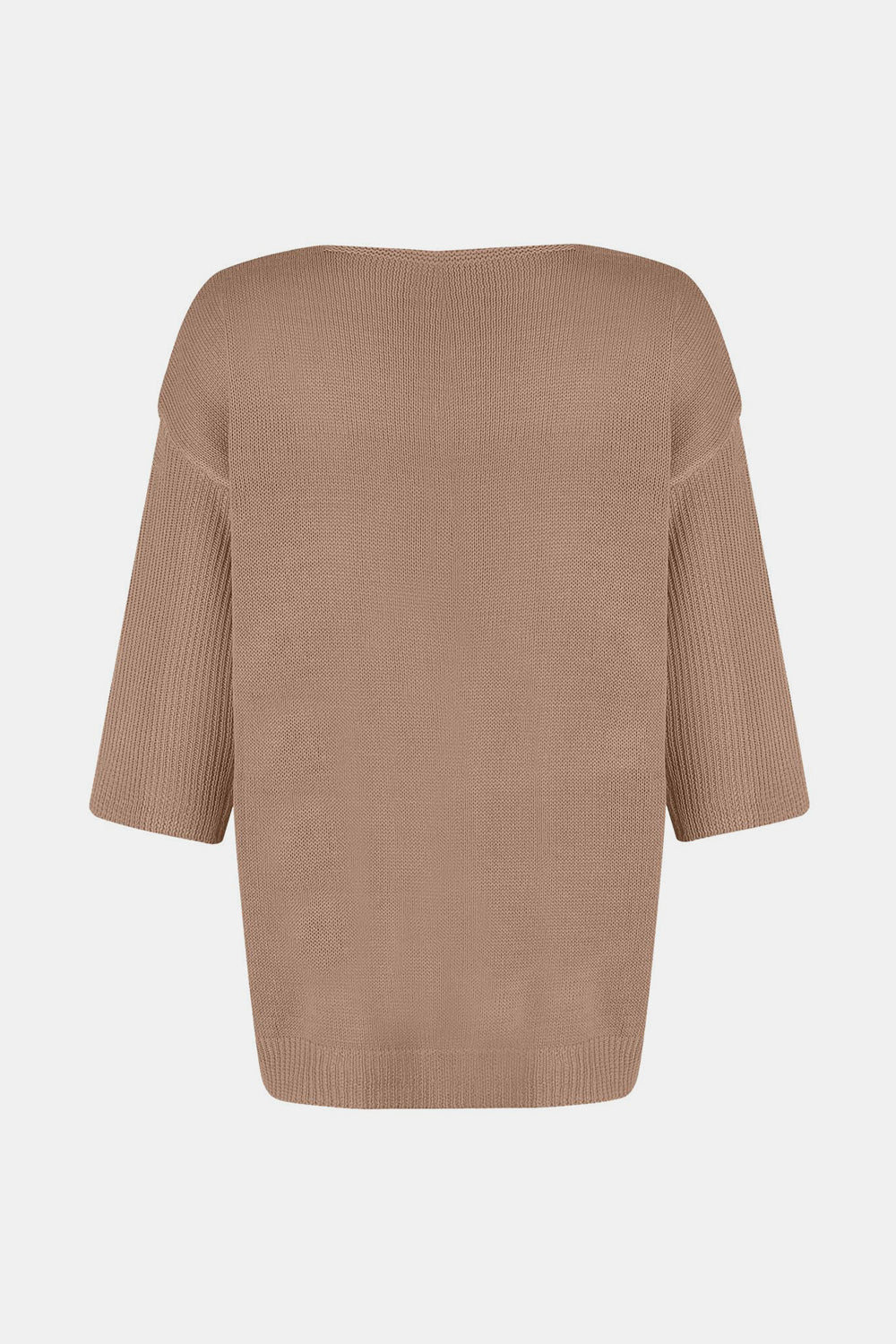 V-Neck Three-Quarter Sleeve Knit Top-Angel Casuals