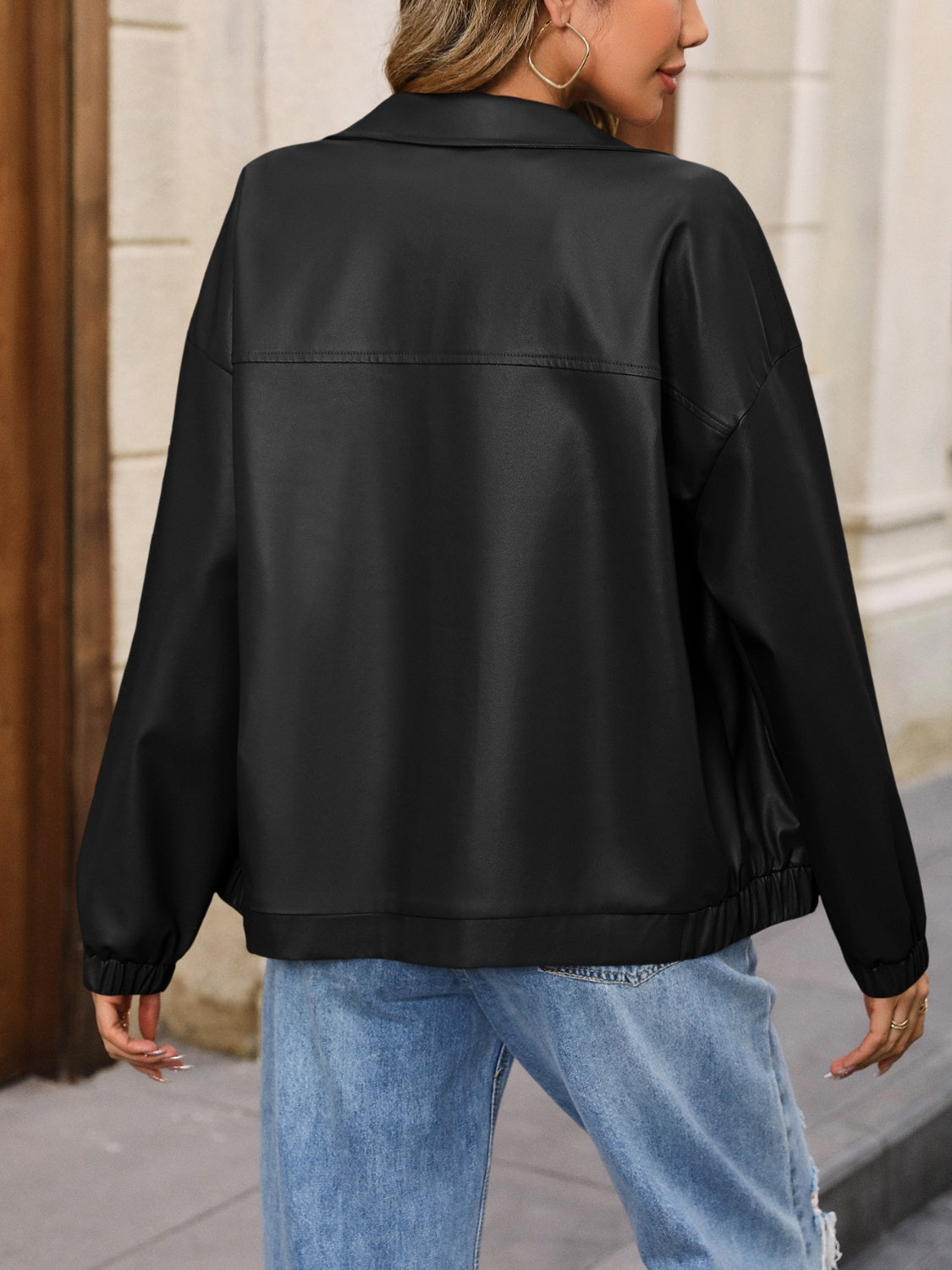 Ivy Lane Zip Up Dropped Shoulder Jacket-Angel Casuals