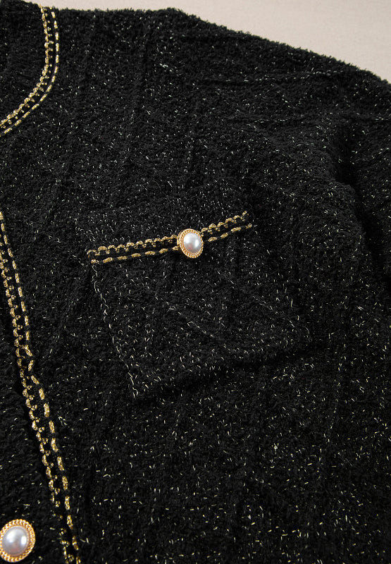 Round Neck Button Up Long Sleeve Cardigan-Angel Casuals