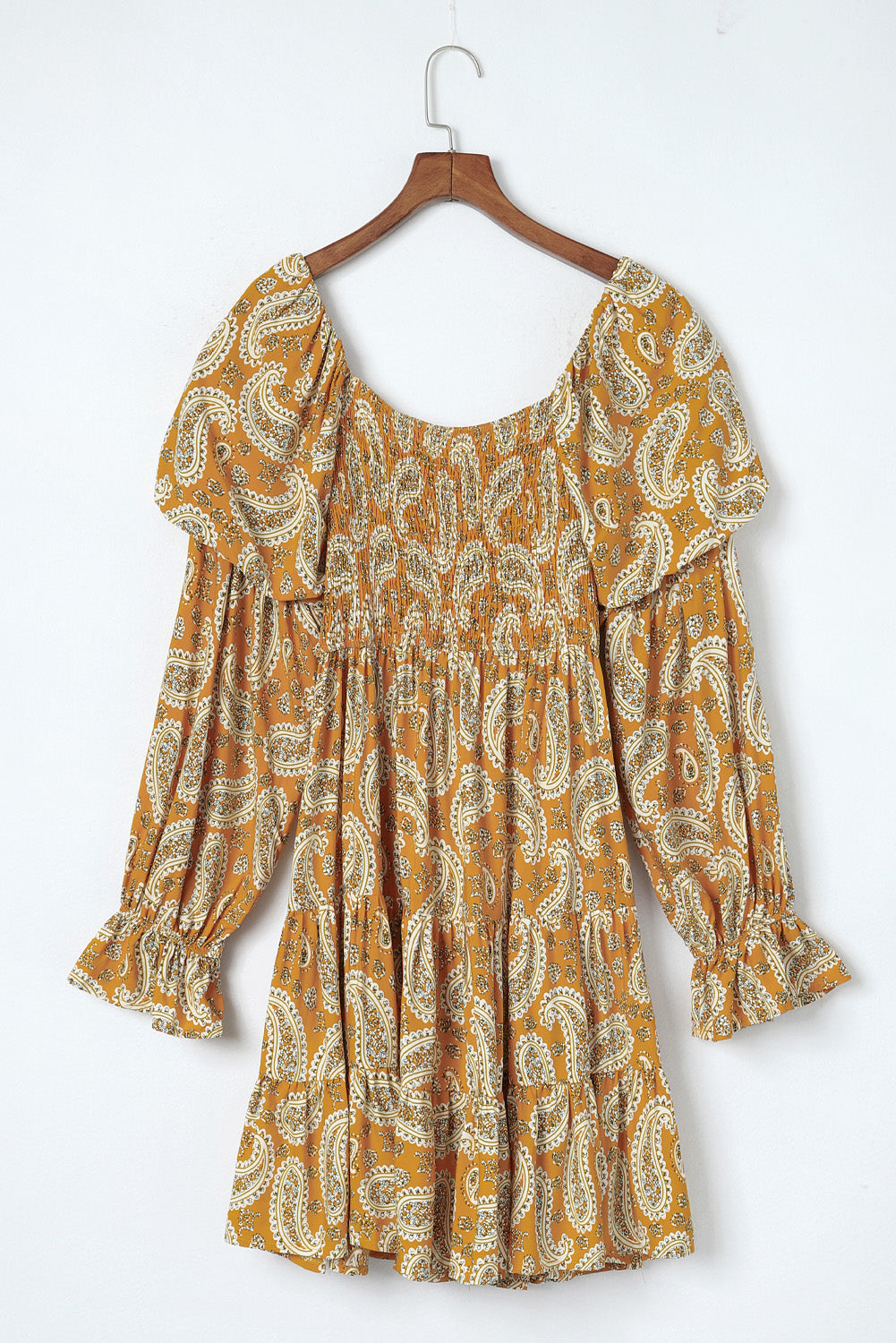 Paisley Flounce Sleeve Dress-Angel Casuals