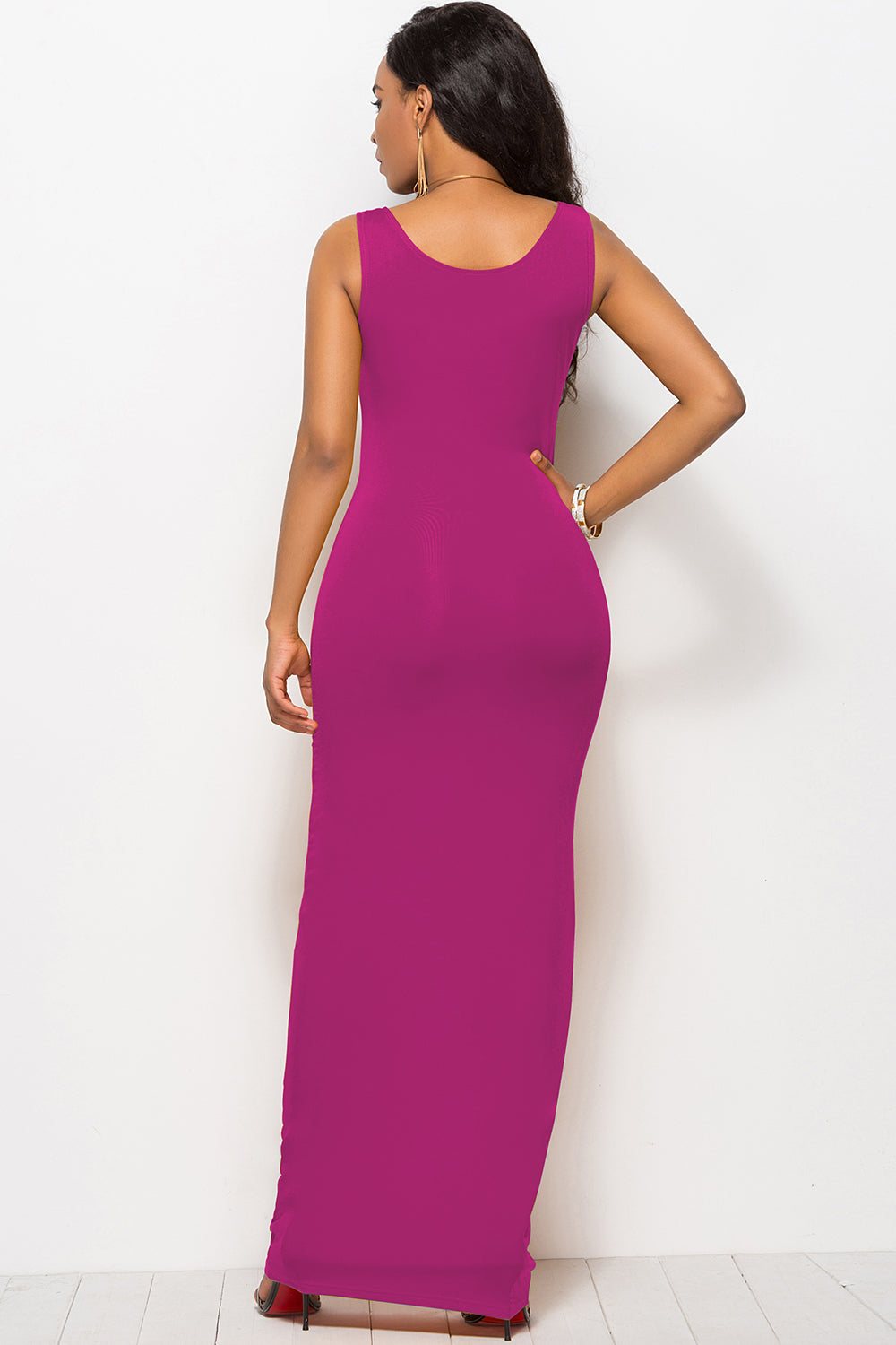 Scoop Neck Wide Strap Maxi Dress-Angel Casuals