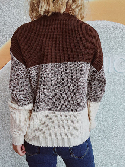 Color Block Long Sleeve Sweater-Angel Casuals