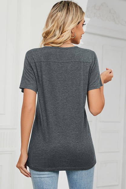 V-Neck Short Sleeve T-Shirt-Angel Casuals