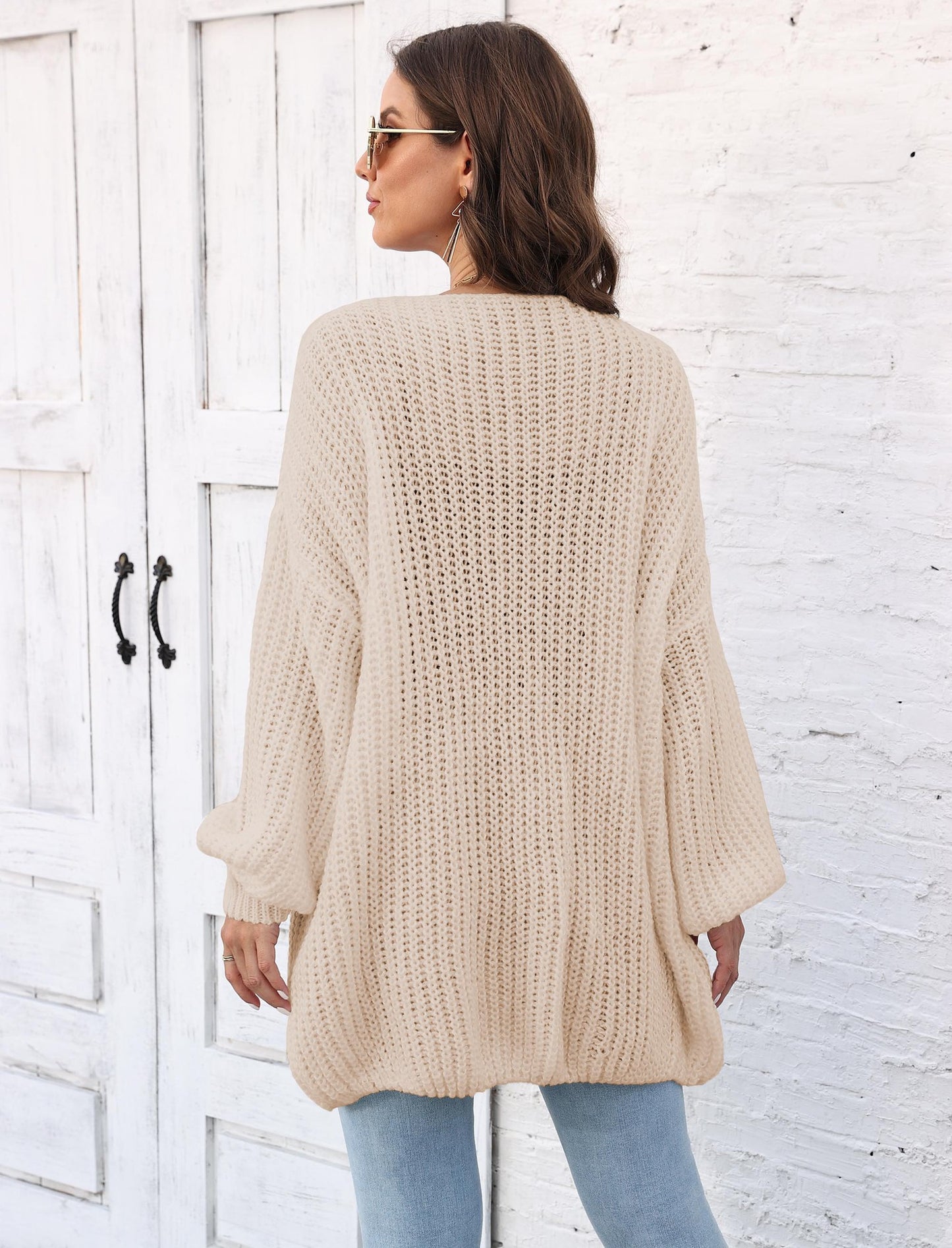 Open Front Long Sleeve Cardigan-Angel Casuals
